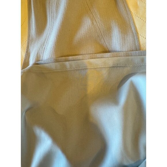 Helmut Lang Dress‎ Women 10 Gray Cream Blistered Leather Panel Sheath Mini - Picture 11 of 13